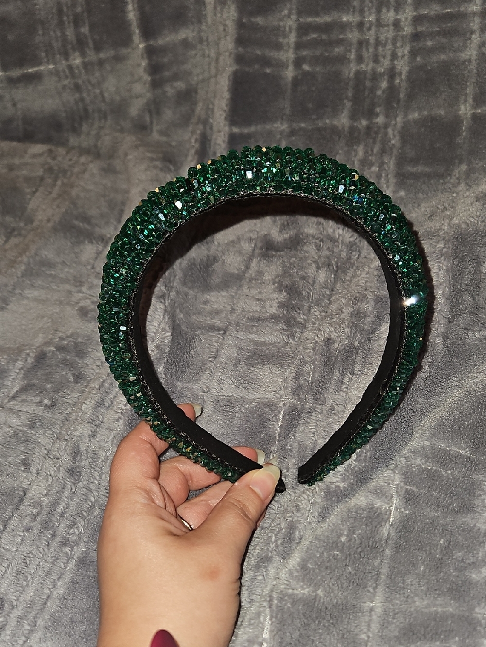 Piper K Green Embellished  Jeweled  Headband